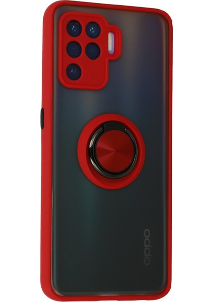 Oppo Reno 5 Lite Kılıf Montreal Yüzüklü Silikon Kapak - Kırmızı 300099 fiyatları