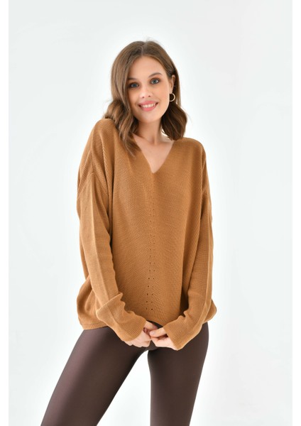 Kadın V Yaka Salaş Kazak fiyatları