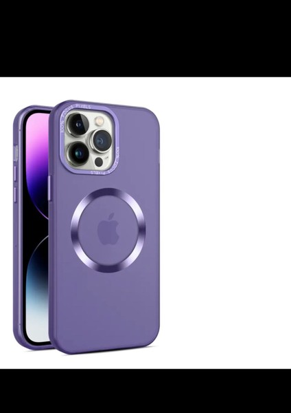 iPhone 13 Pro Max Kılıf Kamera Çerçevesi Metal Buzlu Magsafe Silikon Kapak Kılıf