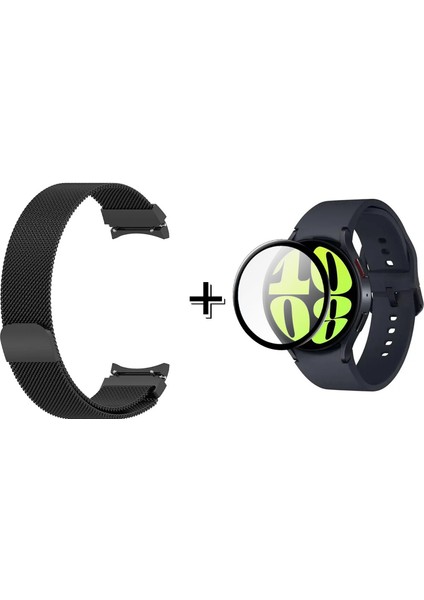 Samsung Galaxy Watch 6 40MM Metal Mıknatıslı Kordon Kayış + Ekran Koruma Filmi - FC302
