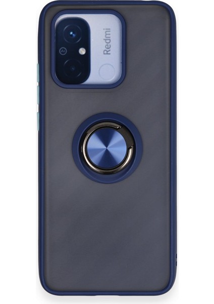 Xiaomi Redmi 12C Kılıf Montreal Yüzüklü Silikon Kapak - Lacivert 300099