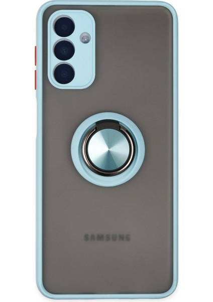 Samsung Galaxy A04S Kılıf Montreal Yüzüklü Silikon Kapak - Buz Mavi 300099