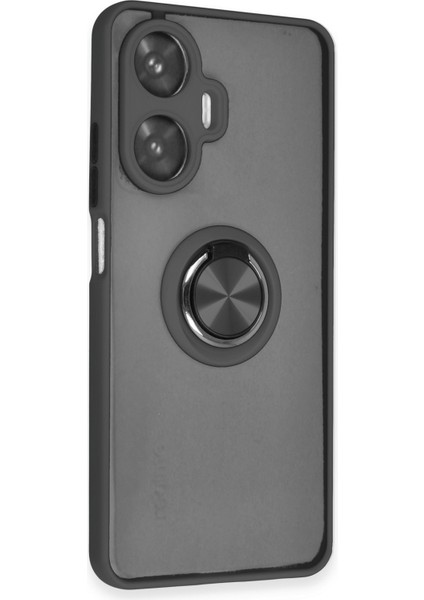 Realme C55 Kılıf Montreal Yüzüklü Silikon Kapak - Siyah 300099
