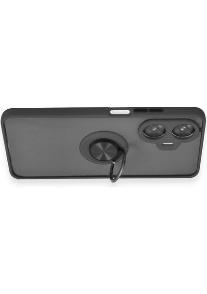 Realme C55 Kılıf Montreal Yüzüklü Silikon Kapak - Siyah 300099