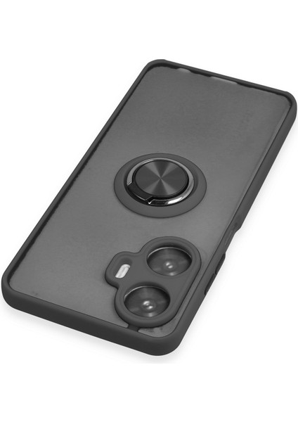 Realme C55 Kılıf Montreal Yüzüklü Silikon Kapak - Siyah 300099