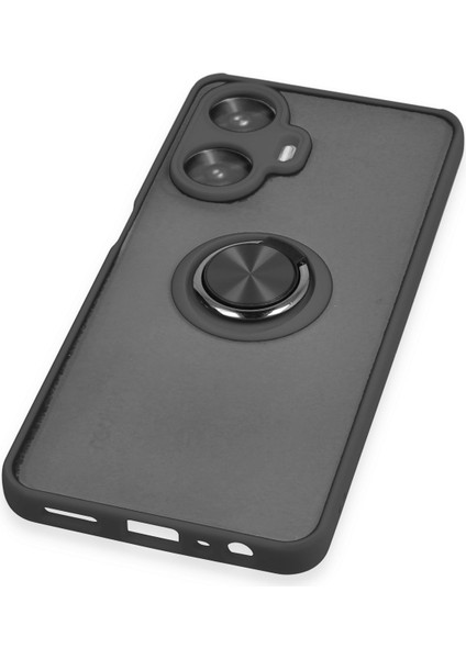 Realme C55 Kılıf Montreal Yüzüklü Silikon Kapak - Siyah 300099