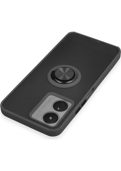Vivo Y16 Kılıf Montreal Yüzüklü Silikon Kapak - Siyah 300099 fırsatları