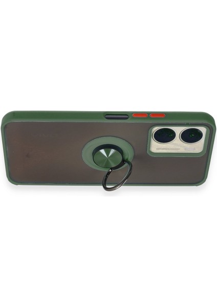 Vivo Y16 Kılıf Montreal Yüzüklü Silikon Kapak - Yeşil 300099 modelleri