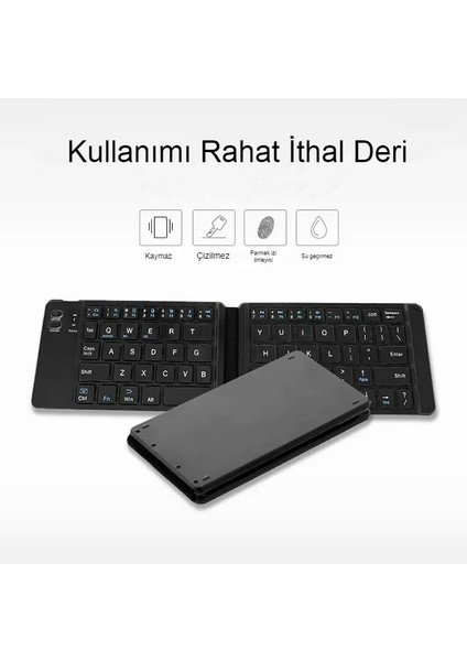 Samsung Uyumlu Tablet Telefon Katlanabilir Bluetooth Mini Klavye Kablosuz Tuş Takımı