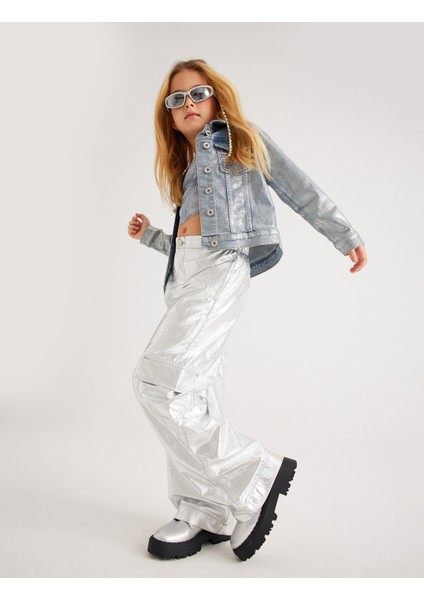 Crop Kot Ceket Metalik Parlak fiyatları
