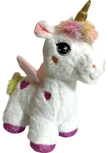 Peluş Boynuzlu ve Kanatlı At Pony Unicorn 42 cm