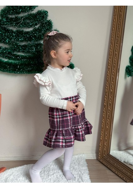 Yigit Butik Şanel Kumaş Etekli Kız Çocuk Takım