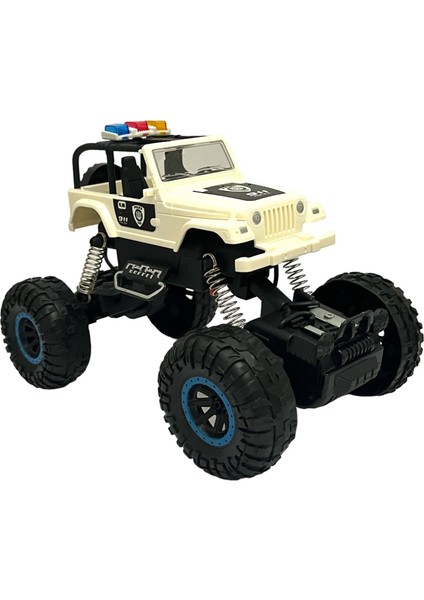 Uzaktan Kumandalı Sarjlı Amortisörlü Full Fonksiyon 1:18 Ölçek 4x4 Polis Jeep Crazy Truck