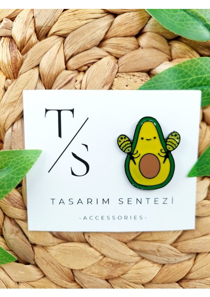 Rozet Metal Broş Yaka Okul Çantası Kıyafet Şapka Takı Aksesuar Avokado Meyve Tropik Klips Rosette