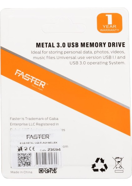Faster 8 GB Flash Bellek Anahtarlık Tipi Metal Hafıza Bellek fiyatları