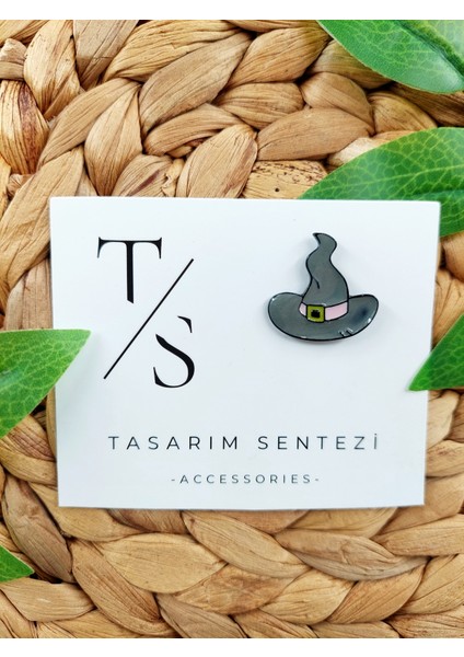 Rozet Metal Broş Halloween Cadılar Bayramı Yaka Çanta Yılbaşı Noel Christmas Kıyafet Şapka Takı Cadı Şapkası