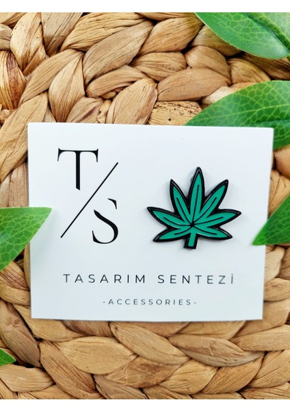 Rozet Metal Broş Yaka Okul Çantası Kıyafet Şapka Takı Aksesuar Marijuana Cannabis Yaprağı Rosette