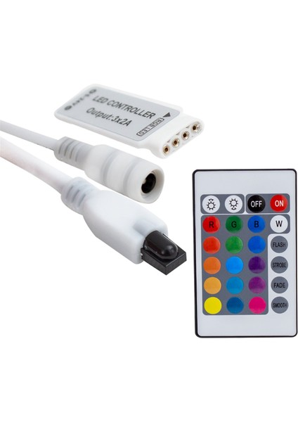 Mini 24 Tuşlu 5 Volt - 12 Volt - 24 Volt - 3.2 Amper Kumandalı Rgb LED Kontrol Cihazı