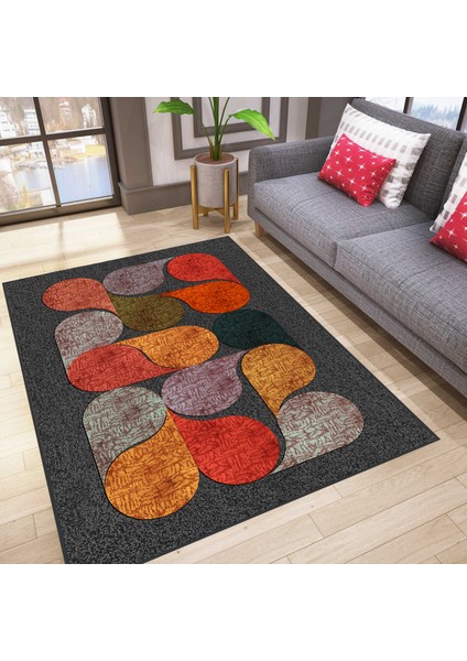 Dijital Baskı Yıkanabilir Kaymaz Taban Salon Halısı ve Yolluk LNA0190-SD915