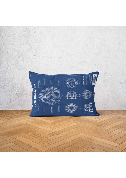 Arc Reactor Blueprint Çift Taraflı Yastık Kılıfı - 2 Adet