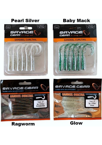 Lb Sandeel Curltail Silikon Yem 7cm 2gr 6 Adet İğnesiz