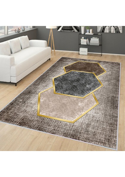 Dijital Baskı Yıkanabilir Kaymaz Taban Salon Halısı ve Yolluk LNA0167-SM28