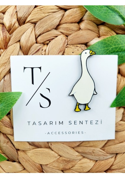 Rozet Metal Broş Yaka Okul Çantası Kıyafet Şapka Takı Aksesuar Ördek Kaz Beyaz Hayvan Klips Rosette