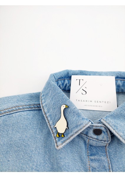 Rozet Metal Broş Yaka Okul Çantası Kıyafet Şapka Takı Aksesuar Ördek Kaz Beyaz Hayvan Klips Rosette fiyatları