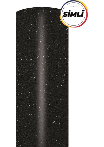 Parlak Simli Siyah Yapışkanlı Folyo 152 cm x 1 mt