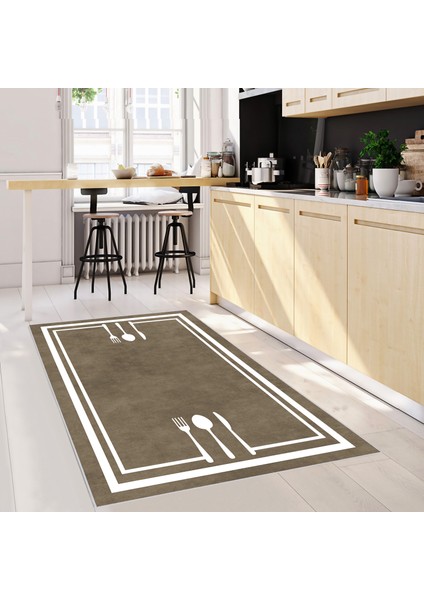 Dijital Baskı Yıkanabilir Kaymaz Taban Mutfak Halısı LNA2114-SM362