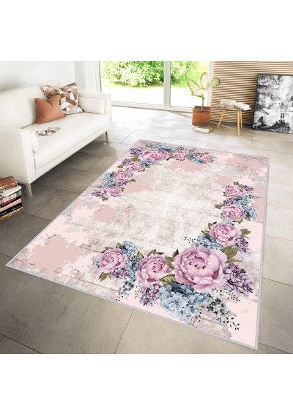 Dijital Baskı Yıkanabilir Kaymaz Taban Salon Halısı ve Yolluk LNA1125