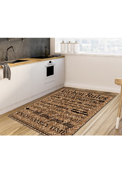 Dijital Baskı Yıkanabilir Kaymaz Taban Mutfak Halısı LNA2037-SD361