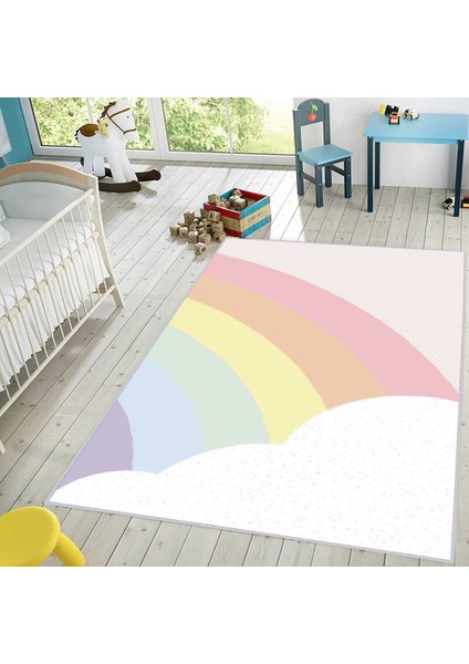Dijital Baskı Yıkanabilir Kaymaz Taban Çocuk Halısı LNA4016