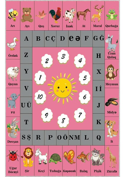 Dijital Baskı Yıkanabilir Kaymaz Taban Çocuk Halısı LNA4081-SD658 fiyatları