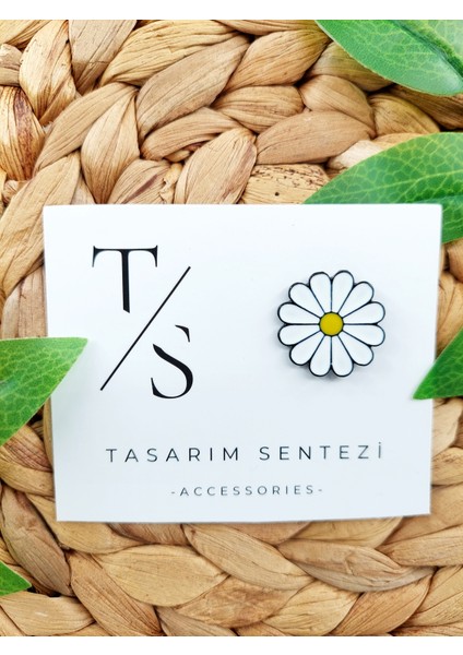 Rozet Metal Broş Yaka Okul Çantası Kıyafet Şapka Takı Aksesuar Papatya Çiçek Yaprak Klips Rosette