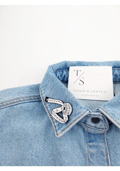 Rozet Metal Broş Yaka Okul Çantası Kıyafet Şapka Takı Aksesuar Mezura Terzi Metre Ölçü Klips Rosette fiyatları