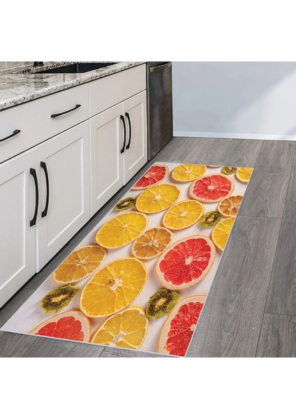 Dijital Baskı Yıkanabilir Kaymaz Taban Mutfak Halısı LNA2094-SD095