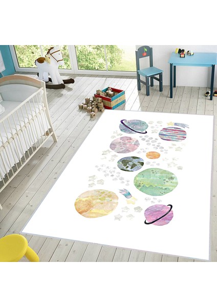 Dijital Baskı Yıkanabilir Kaymaz Taban Çocuk Halısı LNA4011