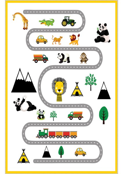 Dijital Baskı Yıkanabilir Kaymaz Taban Çocuk Halısı LNA4108-SM75 fiyatları