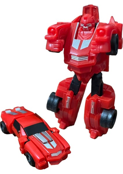 Super Warrior Mini Plastik Gövdeli Dönüşebilen Robot Araba 7.5cm