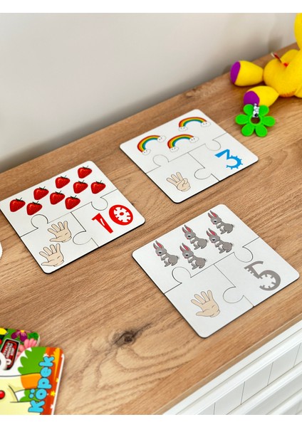 Rakamlar,parmaklarla Rakam Öğrenme,puzzle 30PARÇA,AHŞAPPUZZLE,YAPBOZ