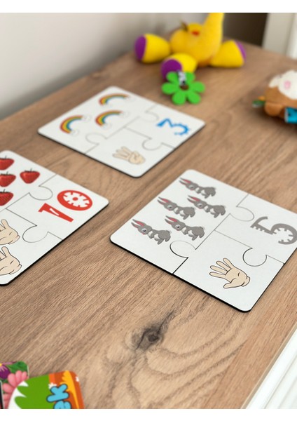 Rakamlar,parmaklarla Rakam Öğrenme,puzzle 30PARÇA,AHŞAPPUZZLE,YAPBOZ