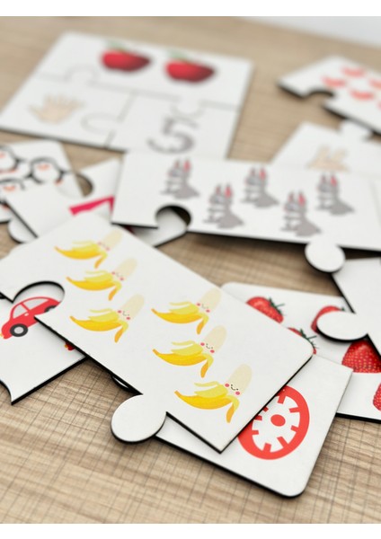 Rakamlar,parmaklarla Rakam Öğrenme,puzzle 30PARÇA,AHŞAPPUZZLE,YAPBOZ