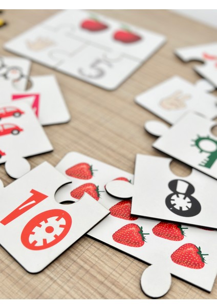 Rakamlar,parmaklarla Rakam Öğrenme,puzzle 30PARÇA,AHŞAPPUZZLE,YAPBOZ