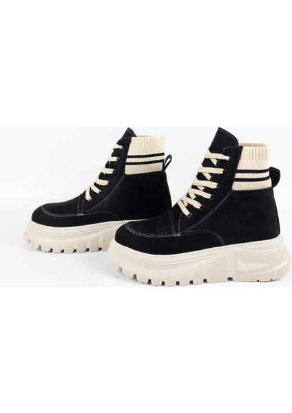 Kadın Siyah Su Geçirmez Kalın Tabanlı Bot modelleri