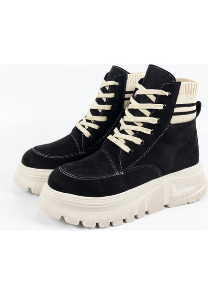 Kadın Siyah Su Geçirmez Kalın Tabanlı Bot indirimleri