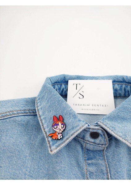 Rozet Metal Broş Yaka Okul Çantası Kıyafet Şapka Takı Aksesuar Blossom Powerpuff Girls Çizgi Film fiyatları