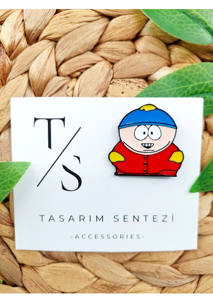 Rozet Metal Broş Yaka Okul Çantası Kıyafet Şapka Takı Aksesuar Eric Cartman South Park Klips Rosette