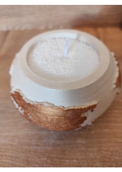 Dünya Beton Kalıpta Beyaz Inci Tozu Mum