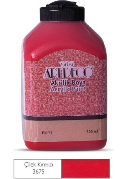 500ML 3675 Çilek Kırmızı Akrilik Boya